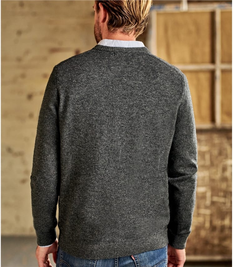 Men's Classic V Neck Jumper - Charcoal