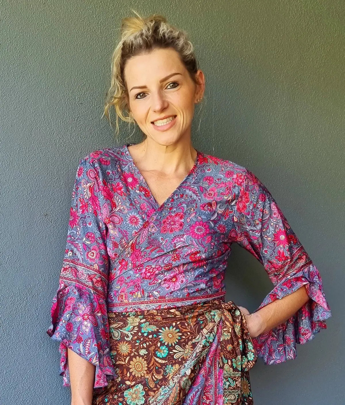 Sophie Silk Wrap Top