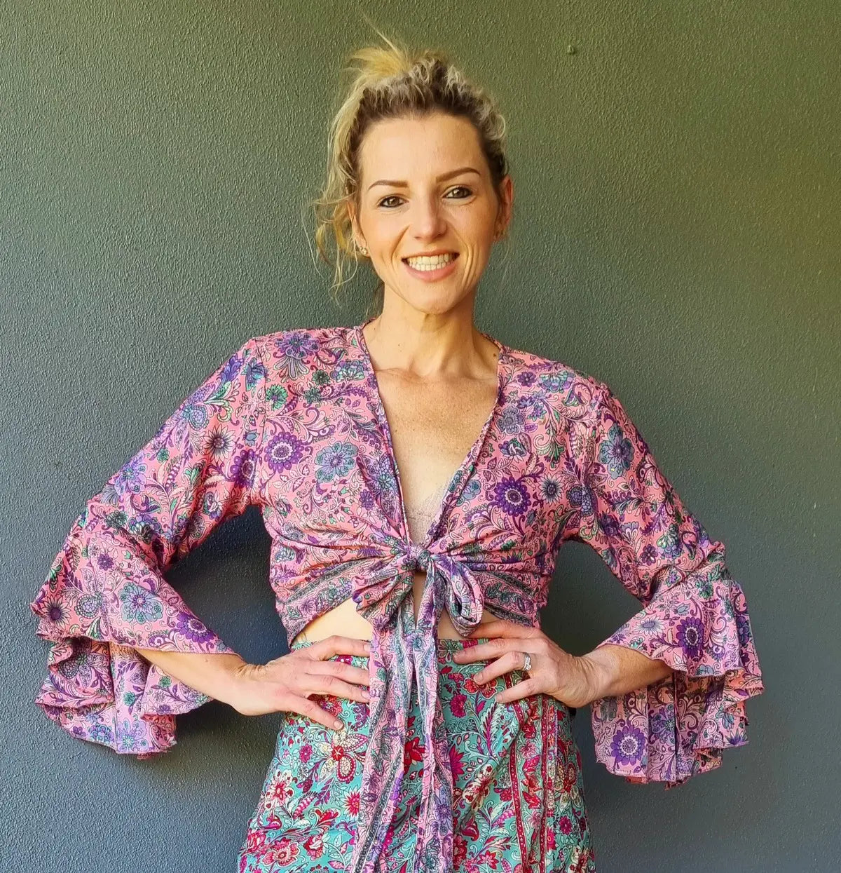 Sophie Silk Wrap Top