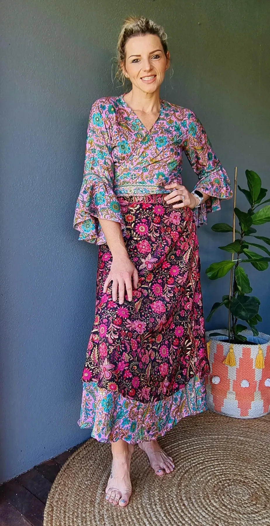 Rachael Reversible Silk Wrap Skirt