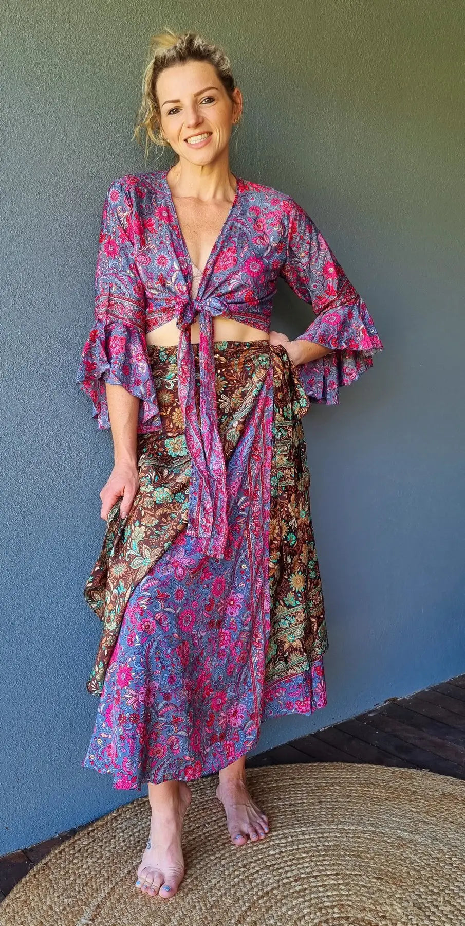 Rachael Reversible Silk Wrap Skirt