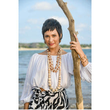 Naturals Combination Palmwood 5 Strand Bracelet