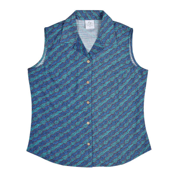 Bamboo Sleeveless Shirt Ladies in Water Dreaming