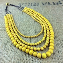 Bella 4 strand Wooden Necklace (many colour options)