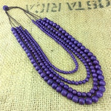 Bella 4 strand Wooden Necklace (many colour options)