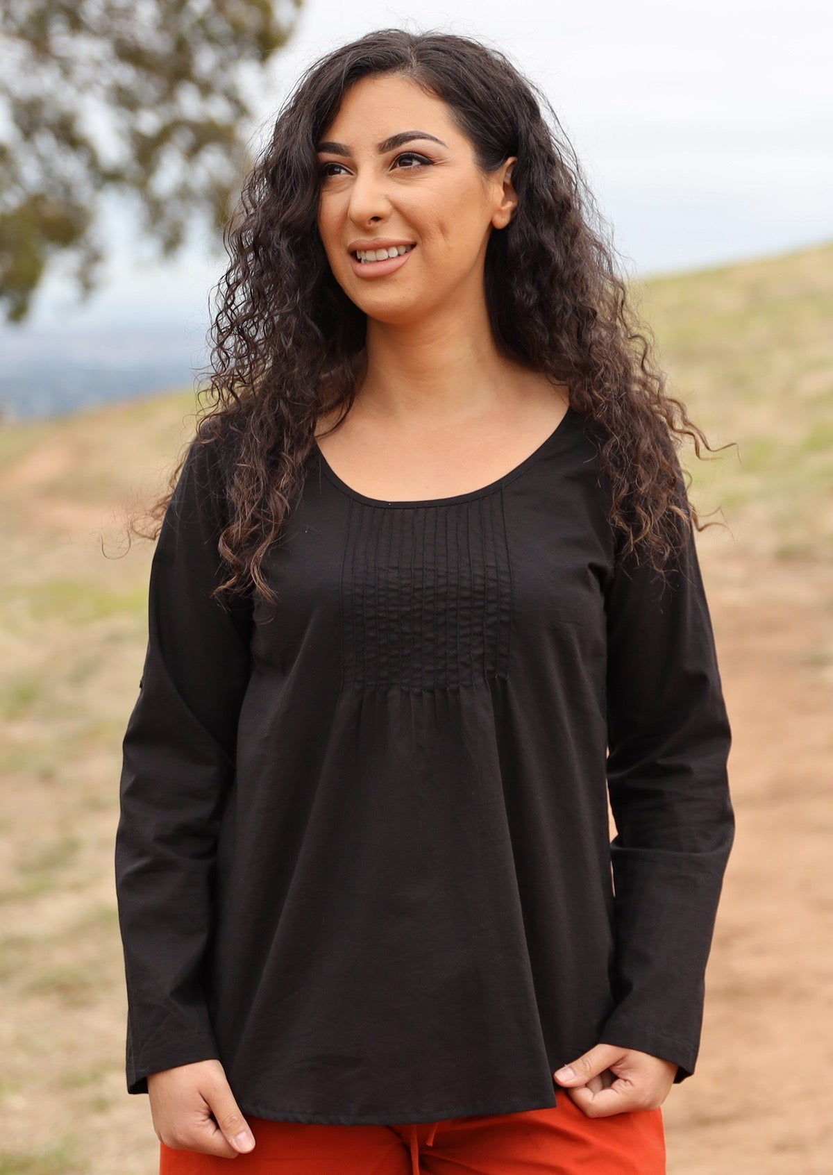 Tulsi Long Sleeve Top Black
