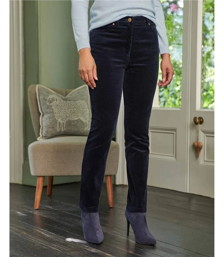 Navy, Organic Cotton Cord Jeans