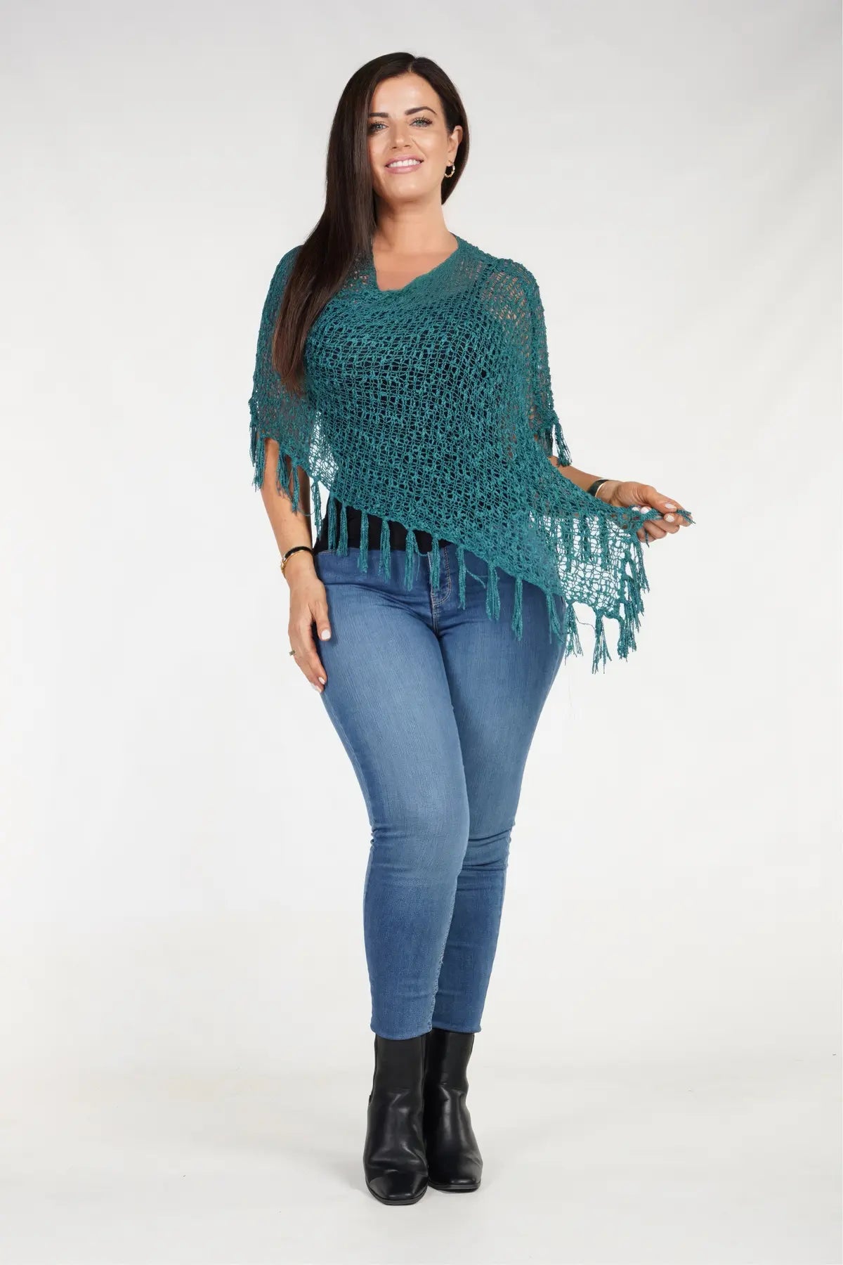 Inti Popcorn Knit Poncho