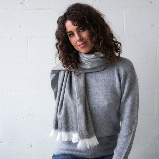 Classic Alpaca Scarf - Silver Grey