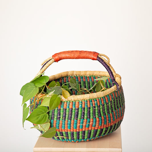 Elephant Grass Coloured Large Baskets Round