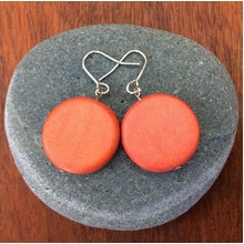 Lucinda Wooden Disc Hook Earrings - Many Colour Variants