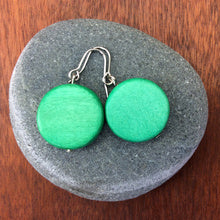 Lucinda Wooden Disc Hook Earrings - Many Colour Variants