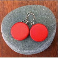 Lucinda Wooden Disc Hook Earrings - Many Colour Variants