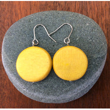 Lucinda Wooden Disc Hook Earrings - Many Colour Variants