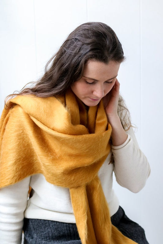 Classic Alpaca Scarf - Mustard