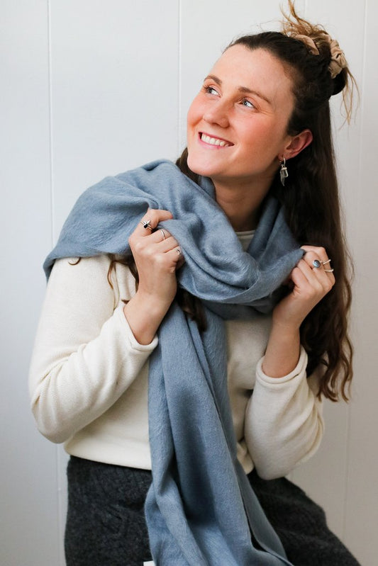 Classic Alpaca Scarf - Steel