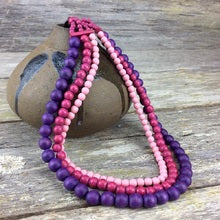 Lolita 3 Strand Wooden Necklace (many colour options)