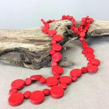 Wooden Smarties Long Necklace (many colour options)