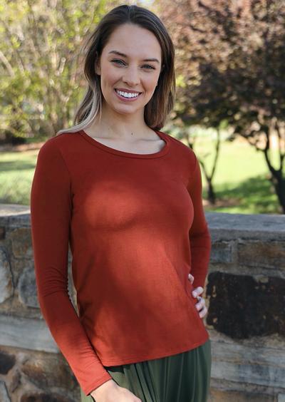 Round Neck Top - Rust